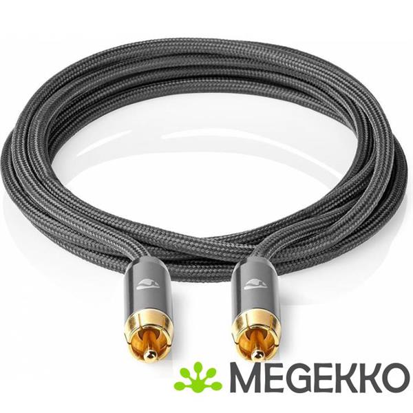 Grote foto subwooferkabel rca male rca male gun metal grey gevlochten kabel computers en software overige computers en software