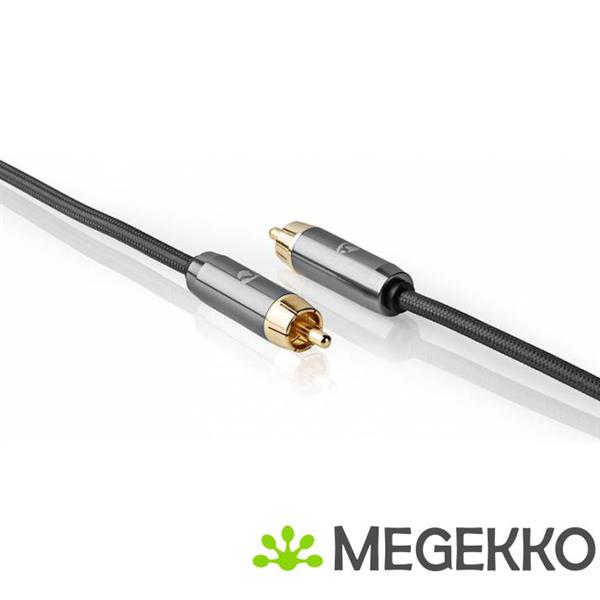 Grote foto subwooferkabel rca male rca male gun metal grey gevlochten kabel computers en software overige computers en software