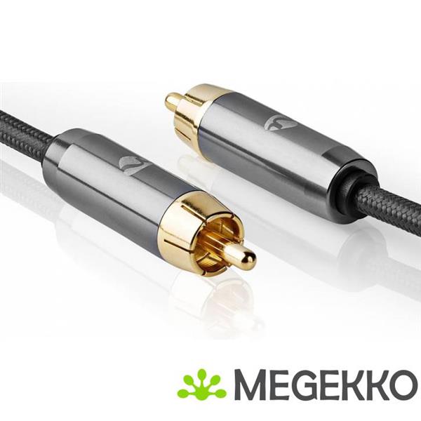 Grote foto subwooferkabel rca male rca male gun metal grey gevlochten kabel computers en software overige computers en software