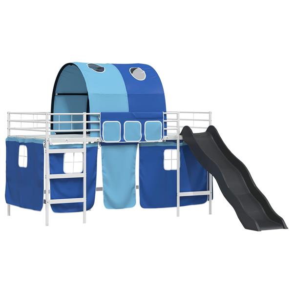 Grote foto vidaxl wit en blauw 100 x 201 cm antiek en kunst stoelen en banken