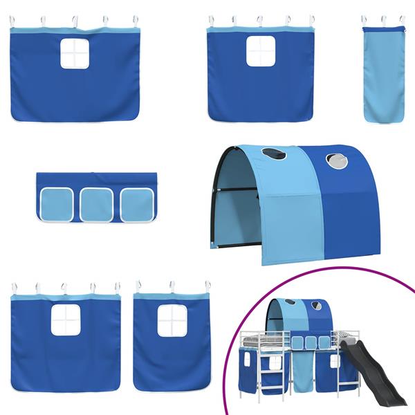 Grote foto vidaxl wit en blauw 100 x 190 cm antiek en kunst stoelen en banken