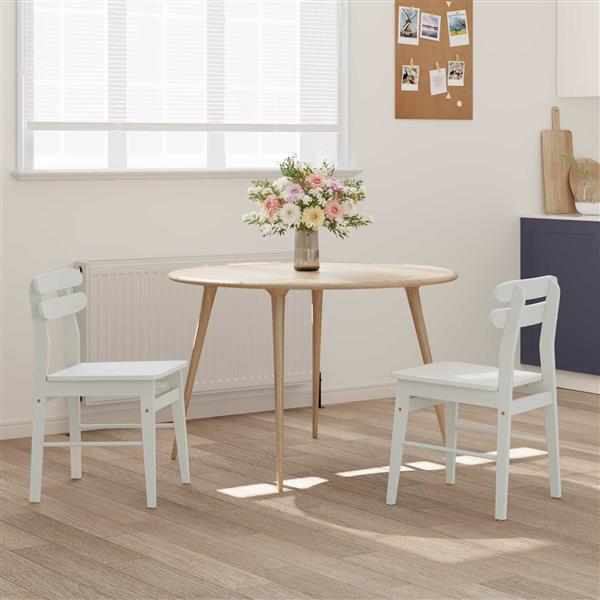 Grote foto vidaxl eetkamerstoel 2 pcs wit massief rubberhout huis en inrichting stoelen