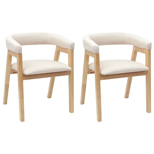 Grote foto vidaxl eettafelstoelen 2 pcs naturel 54 x 57 x 73 cm huis en inrichting stoelen