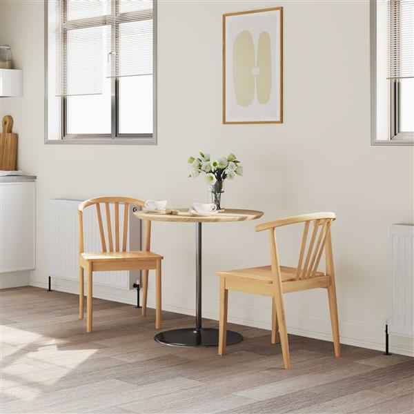 Grote foto vidaxl eetkamerstoel 2 pcs naturel massief rubberhout huis en inrichting stoelen