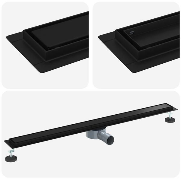 Grote foto vidaxl doucheafvoer 2 in 1 met 360 sifon zwart 100 cm doe het zelf en verbouw sanitair