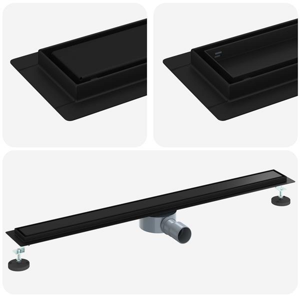 Grote foto vidaxl doucheafvoer 2 in 1 met 360 sifon zwart 90 cm doe het zelf en verbouw sanitair