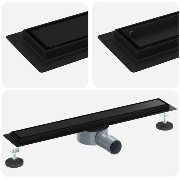 Grote foto vidaxl doucheafvoer 2 in 1 met 360 sifon zwart 60 cm doe het zelf en verbouw sanitair