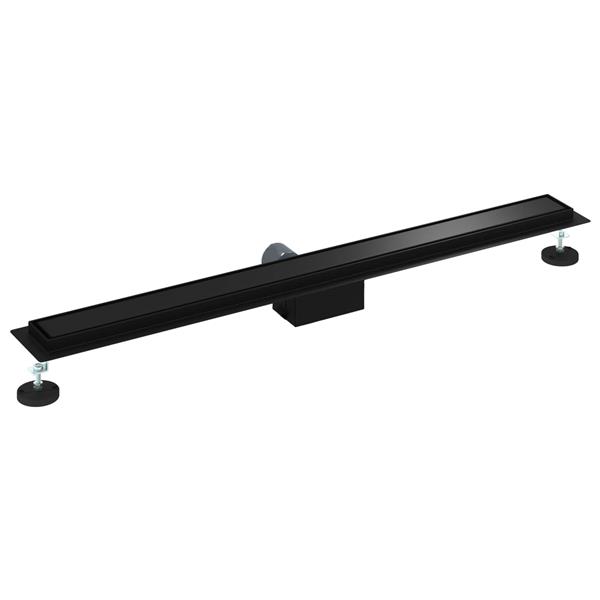 Grote foto vidaxl 2 in 1 doucheafvoer zwart 90 cm roestvrij staal 304 doe het zelf en verbouw sanitair