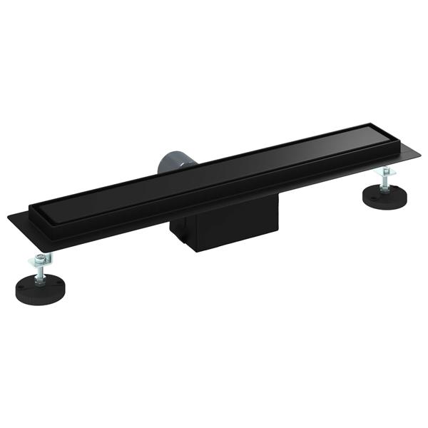 Grote foto vidaxl 2 in 1 doucheafvoer zwart 50 cm roestvrij staal 304 doe het zelf en verbouw sanitair