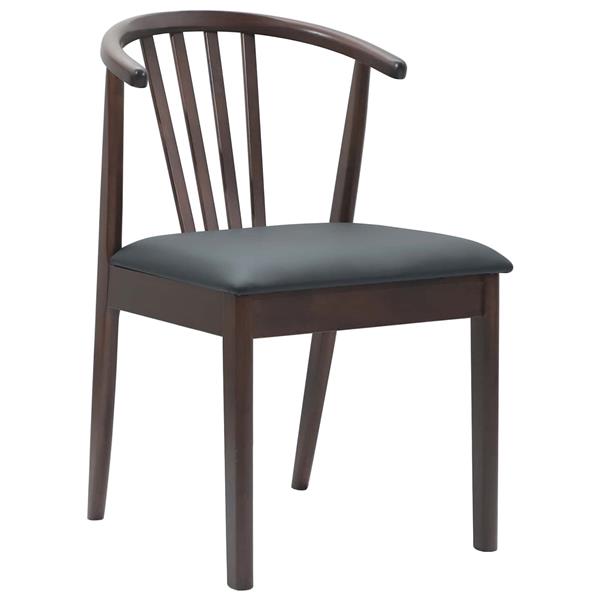 Grote foto vidaxl eetkamerstoel 2 pcs lichtbruin en zwart massief rubberhout huis en inrichting stoelen