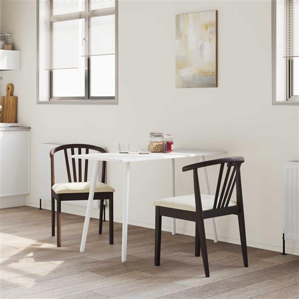 Grote foto vidaxl eetkamerstoel 2 pcs lichtbruin en licht massief rubberhout huis en inrichting stoelen