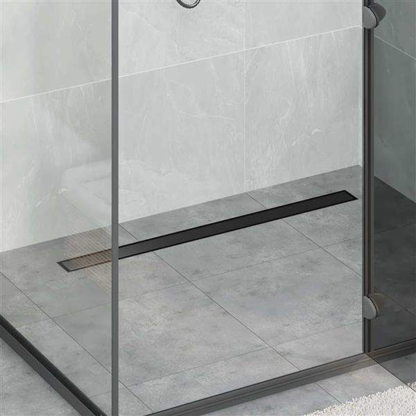 Grote foto vidaxl doucheafvoer 2 in 1 met 360 sifon zwart 90 cm doe het zelf en verbouw sanitair