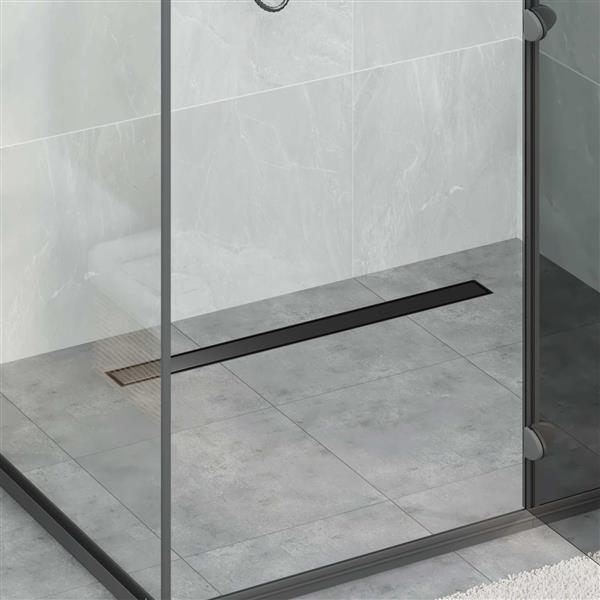 Grote foto vidaxl doucheafvoer 2 in 1 met 360 sifon zwart 80 cm doe het zelf en verbouw sanitair