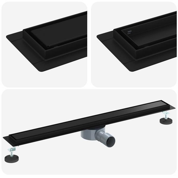 Grote foto vidaxl doucheafvoer 2 in 1 met 360 sifon zwart 80 cm doe het zelf en verbouw sanitair