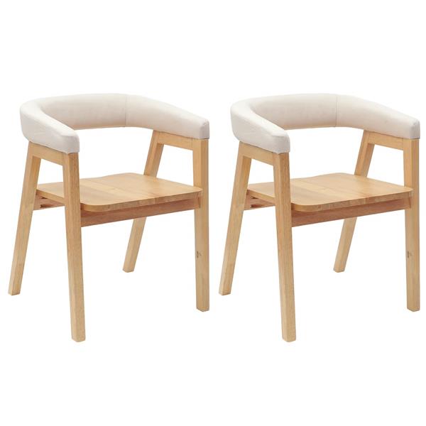 Grote foto vidaxl eettafelstoelen 2 pcs naturel 54 x 57 x 73 cm huis en inrichting stoelen