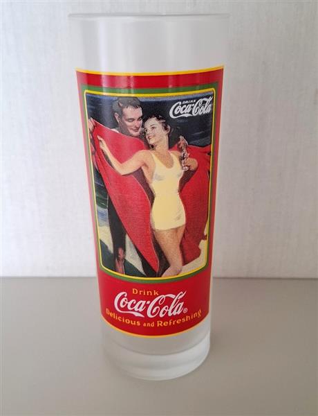 Grote foto 4 vintage grote coca cola glazen met retro print verzamelen glas en borrelglaasjes
