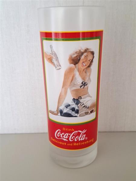 Grote foto 4 vintage grote coca cola glazen met retro print verzamelen glas en borrelglaasjes