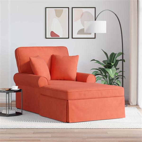 Grote foto vidaxl chaise lounge met rok met kussen rood oranje 91 x 157 x 91 cm huis en inrichting bankstellen