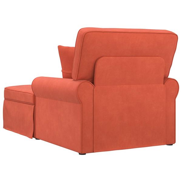 Grote foto vidaxl chaise lounge met rok met kussen rood oranje 91 x 157 x 91 cm huis en inrichting bankstellen