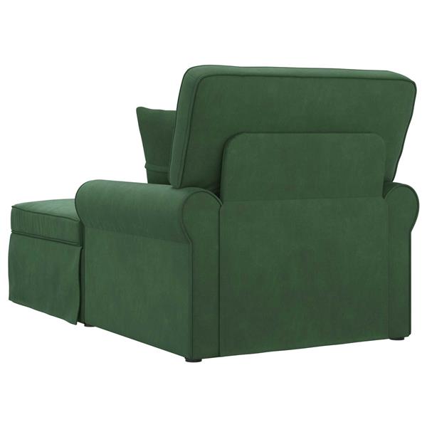 Grote foto vidaxl chaise lounge met rok met kussen jungle groen 91 x 157 x 91 cm huis en inrichting bankstellen