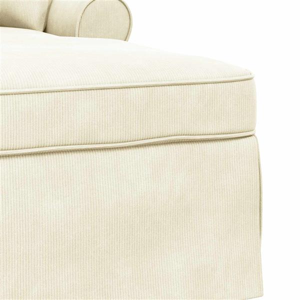 Grote foto vidaxl chaise lounge met rok cr me 91 x 157 x 91 cm geribbelde stof huis en inrichting bankstellen