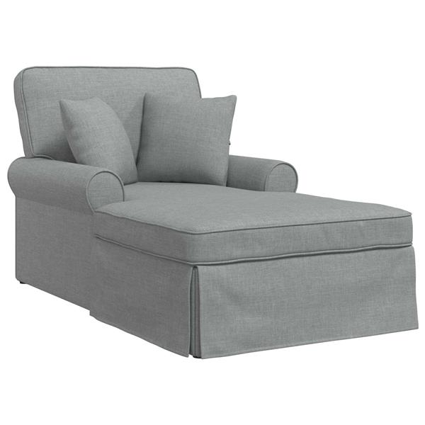 Grote foto vidaxl chaise lounge met rok lichtgrijs 91 x 157 x 91 cm stof huis en inrichting bankstellen