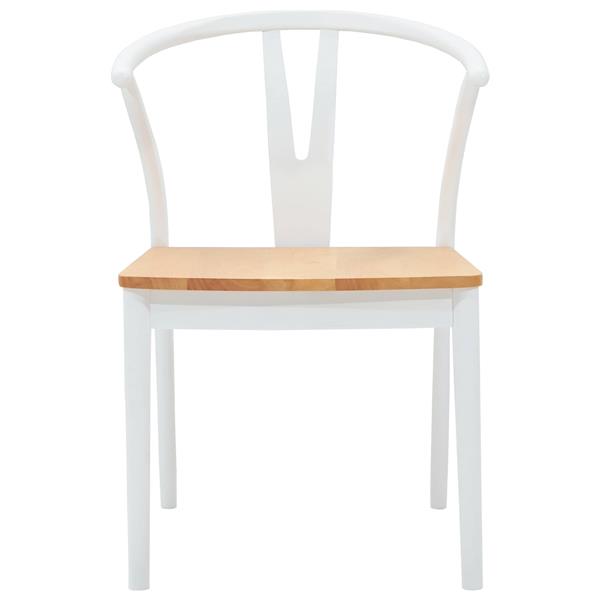 Grote foto vidaxl eetkamerstoel 2 pcs wit en natuurlijk massief rubberhout huis en inrichting stoelen