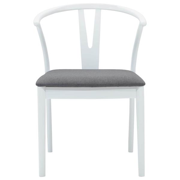 Grote foto vidaxl eetkamerstoel 2 pcs wit en grijs massief rubberhout huis en inrichting stoelen