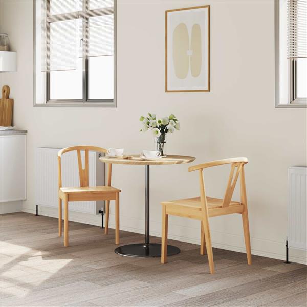 Grote foto vidaxl eetkamerstoel 2 pcs naturel massief rubberhout huis en inrichting stoelen