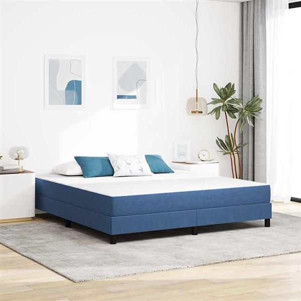 Grote foto vidaxl bedmatras met matras blauw 180 x 200 cm stof antiek en kunst stoelen en banken