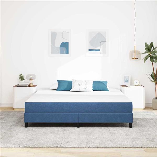 Grote foto vidaxl bedmatras met matras blauw 180 x 200 cm stof antiek en kunst stoelen en banken