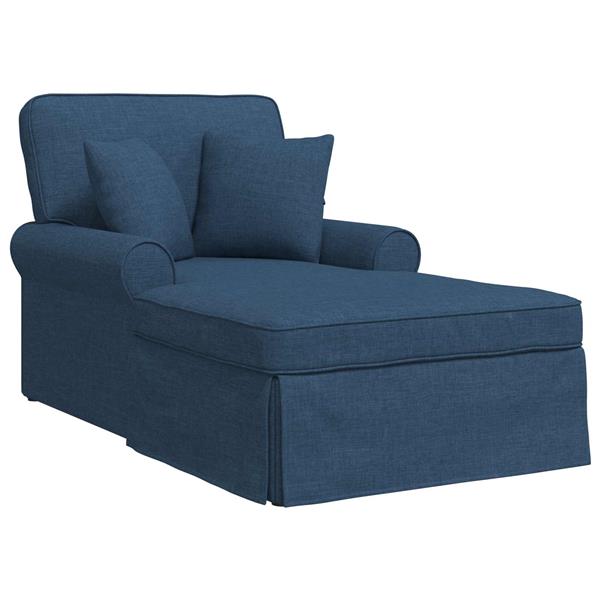 Grote foto vidaxl chaise lounge met rok met kussen blauw 91 x 157 x 91 cm stof huis en inrichting bankstellen
