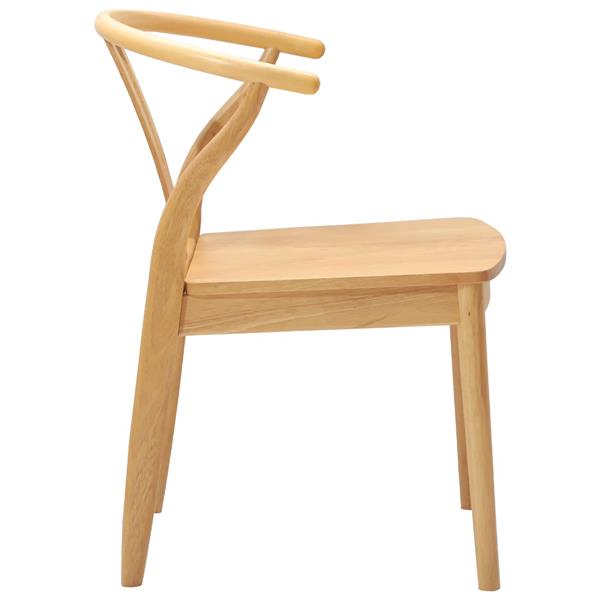 Grote foto vidaxl eetkamerstoel 2 pcs naturel massief rubberhout huis en inrichting stoelen