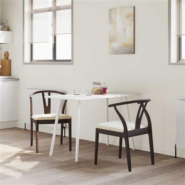 Grote foto vidaxl eetkamerstoel 2 pcs lichtbruin en licht massief rubberhout huis en inrichting stoelen