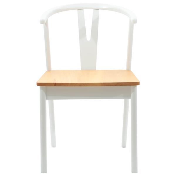 Grote foto vidaxl eetkamerstoel 2 pcs wit en natuurlijk massief rubberhout huis en inrichting stoelen