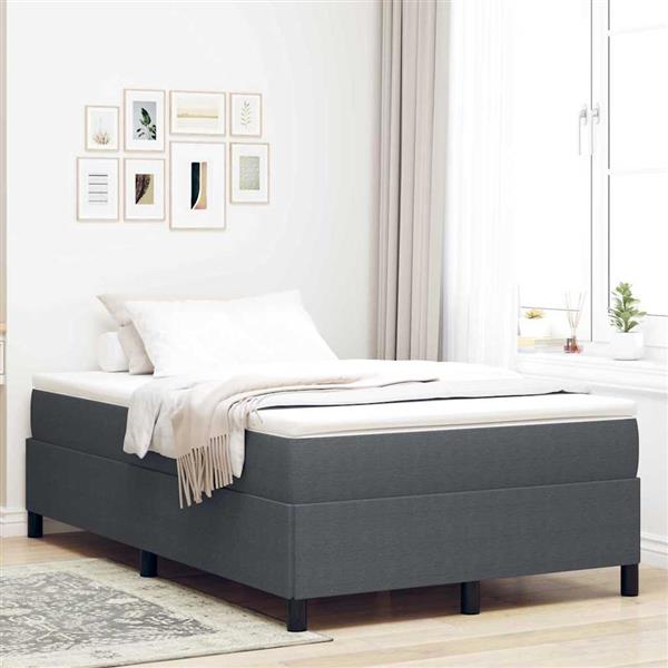 Grote foto vidaxl boxspringbed donkergrijs 120 x 190 cm fluweel antiek en kunst stoelen en banken