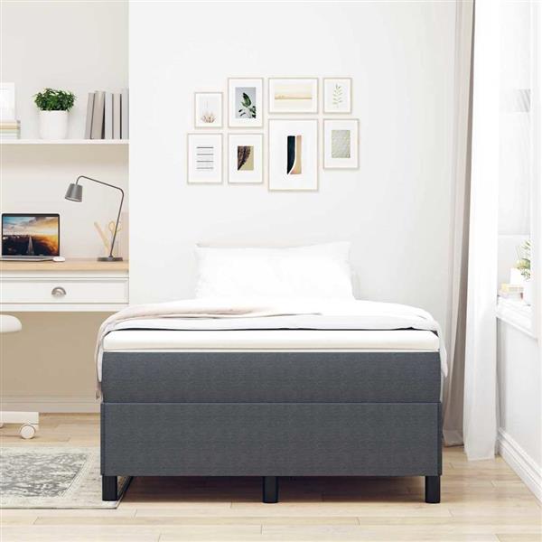 Grote foto vidaxl boxspringbed donkergrijs 120 x 190 cm fluweel antiek en kunst stoelen en banken