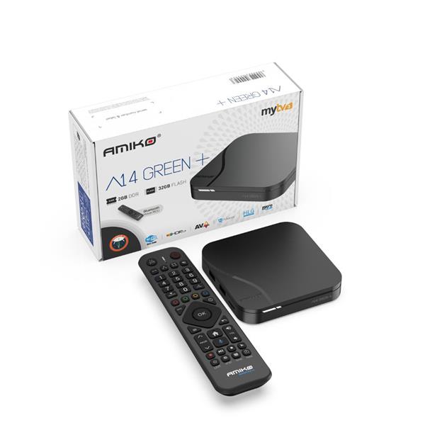 Grote foto amiko a14 green plus 4k android iptv box telecommunicatie zenders en ontvangers