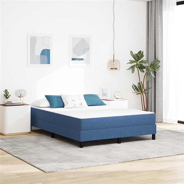 Grote foto vidaxl bedmatras met matras blauw 160 x 200 cm stof antiek en kunst stoelen en banken