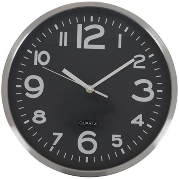 Grote foto wandklok zwart rvs 29cm huis en inrichting klokken