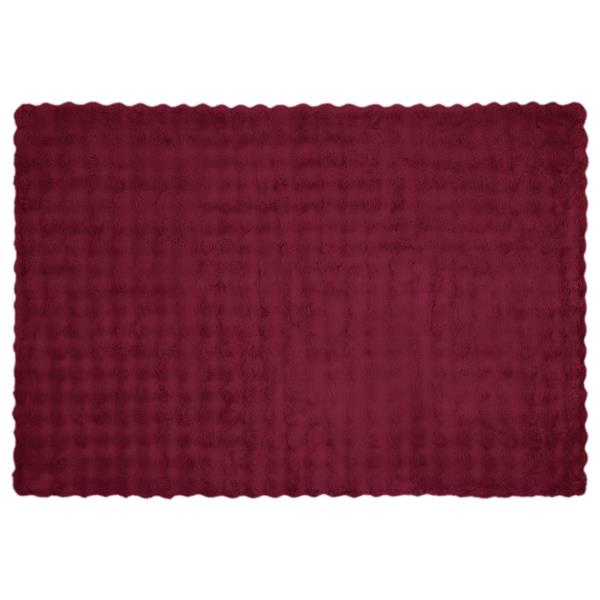 Grote foto vidaxl neppels konijnenbont deken 4 pcs bordeaux rood 150 x 220 cm huis en inrichting bedden