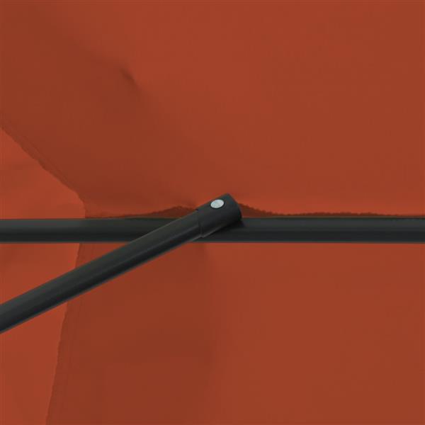 Grote foto vidaxl tuinparasol terracotta 395 x 395 x 245 cm polyester en staal tuin en terras overige tuin en terras