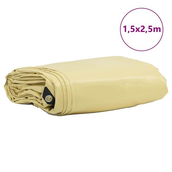 Grote foto vidaxl zeil 650g m beige 1 5 x 2 5 m canvas met pvc coating doe het zelf en verbouw materialen en producten