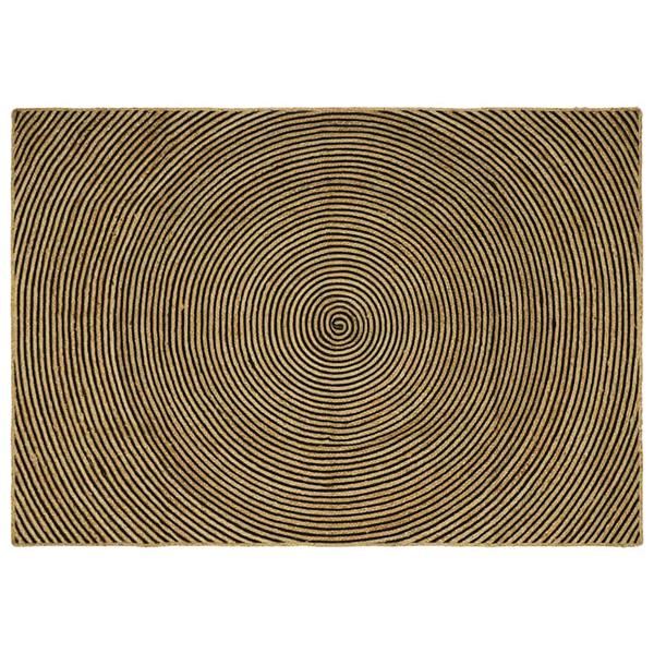 Grote foto vidaxl vloerkleed natuurlijk en zwart 200 x 290 cm jute huis en inrichting vloerbedekking en kleden
