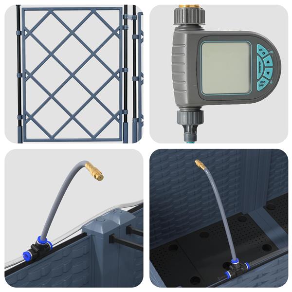 Grote foto vidaxl tuin bloempot 3 pcs grijs staal tuin en terras overige tuin en terras