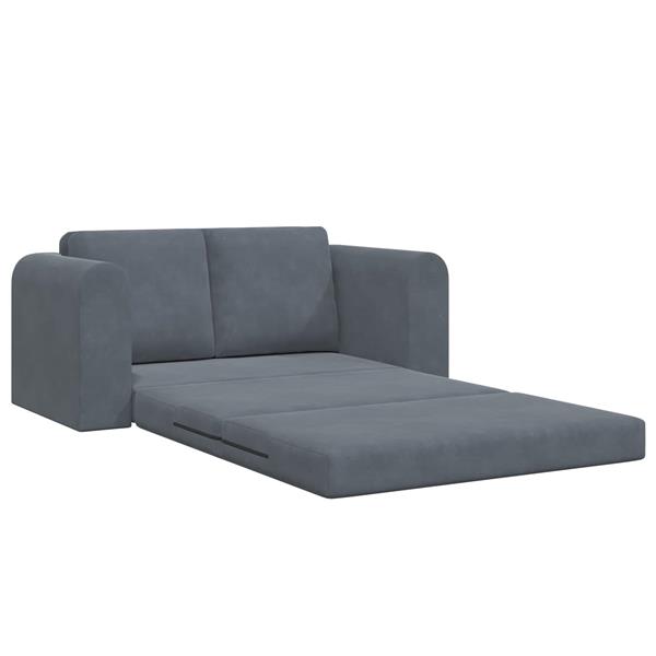 Grote foto vidaxl vouwsofa bed donkergrijs 148 x 71 x 83 cm fluweel huis en inrichting bankstellen