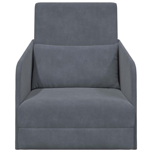 Grote foto vidaxl vouwsofa bed donkergrijs 65 x 80 x 83 cm fluweel huis en inrichting bankstellen