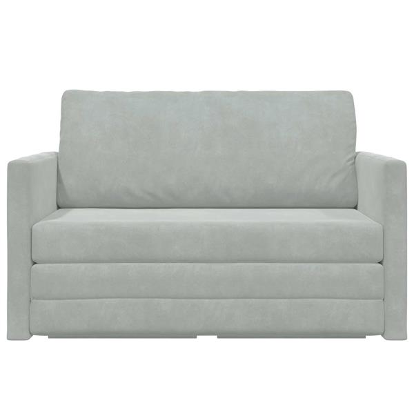 Grote foto vidaxl vouwsofa bed lichtgrijs 124 x 71 x 78 cm fluweel huis en inrichting bankstellen