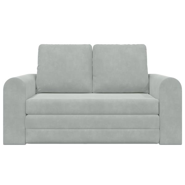 Grote foto vidaxl vouwsofa bed lichtgrijs 148 x 71 x 83 cm fluweel huis en inrichting bankstellen