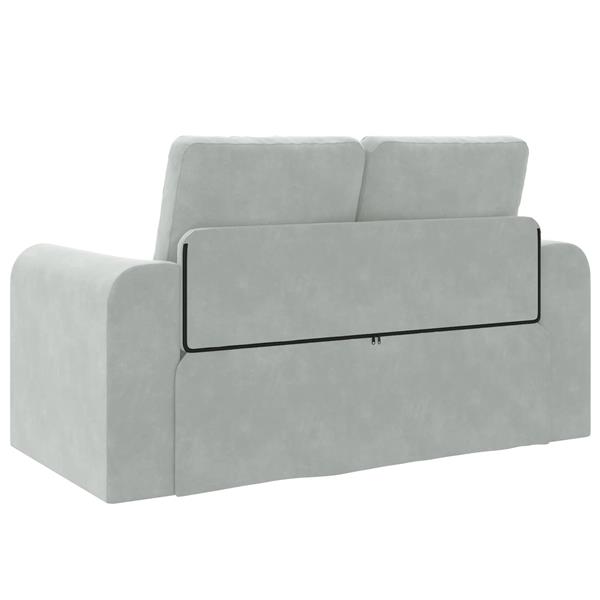 Grote foto vidaxl vouwsofa bed lichtgrijs 148 x 71 x 83 cm fluweel huis en inrichting bankstellen